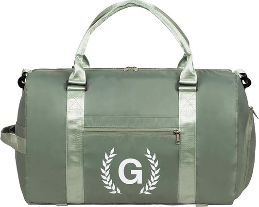 Gym Bag for Women, Personalized Duffle Bag with Shoe Compartment, Sports Bag for Yoga & Dance with Wet Pocket and Mat Strap