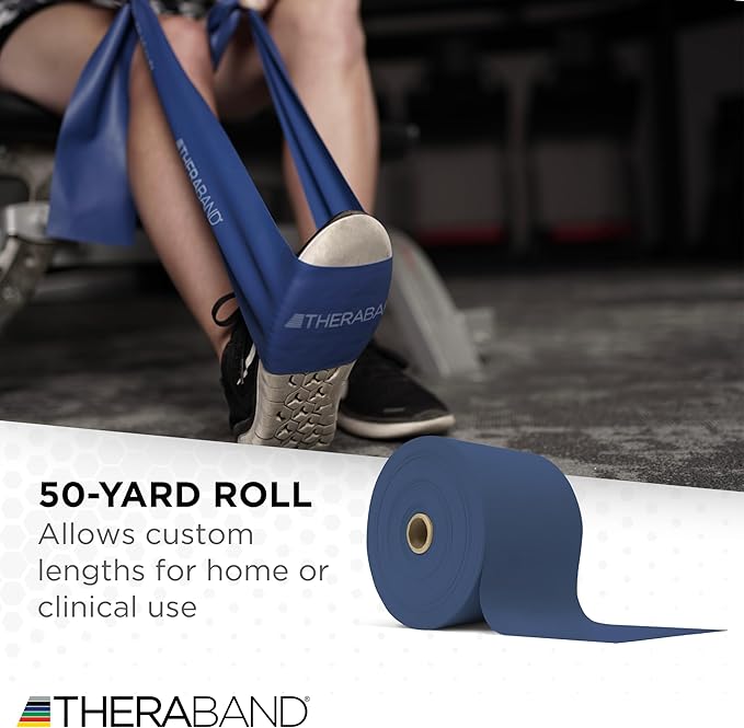 THERABAND Resistance Band, Black, Special Heavy, 50-Yard Roll, Latex Elastic Band for Exercise