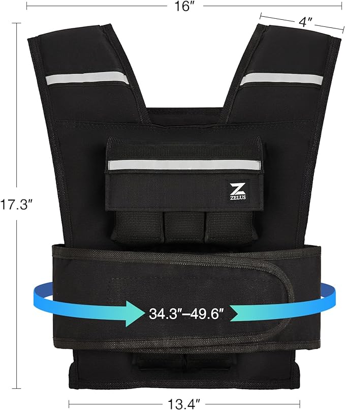 ZELUS 23lb|45lb Weighted Vest with Iron Weights for Exercise, Adjustable Weight Vest for Men, Workout Vest for Home Workouts Cardio Strength Training Weight Loss