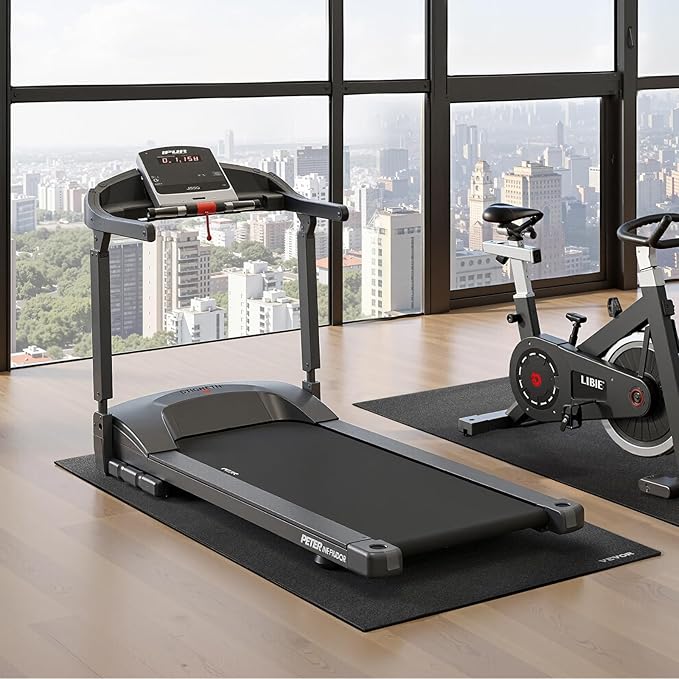 VEVOR Treadmill Mat for Carpet Floor, Exercise Equipment Mat for Treadmills, Stationary & Recumbent Bikes, High Density PVC Floor Protector Gym Mats, Waterproof and Non-Slip for Home Gym