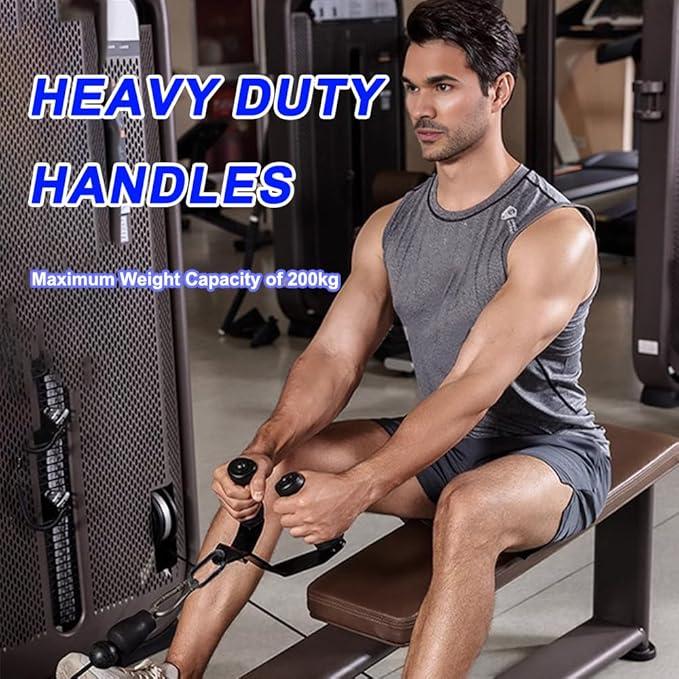 J Bryant Ergonomic Steel Rowing Handles - Non-Slip TPE Coating, 440LB Max Load, Comfortable Grip for Wrist Support - Triangle V Bar for LAT Pulldown & Cable Machines - Home Gym Essential