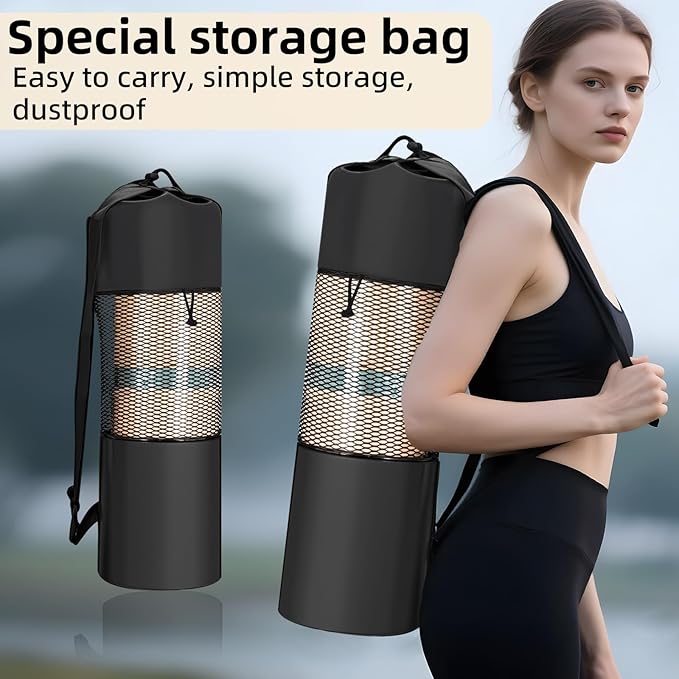 FOLAI Extra Thick Yoga Mat 6mm - Non-Slip Exercise Mat for HIIT, Pilates & Home Workouts & Workout with Free Carry Strap