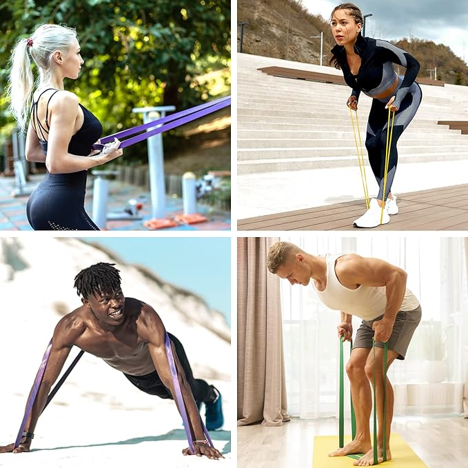 FitBeast Resistance Bands Set, 6 Different Levels, Pull Up Assist Bands for Strength Training, Crossfit, Powerlifting, Muscle Toning, Yoga, Mobility Exercises, Rehabilitation, Full-Body Workout