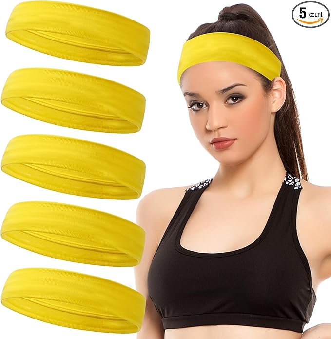 Workout Headbands Non Slip Headband Sport Headbands Sweatbands Elastic Sport Hair Bands for Sports Travel Indoor Fitness Gym