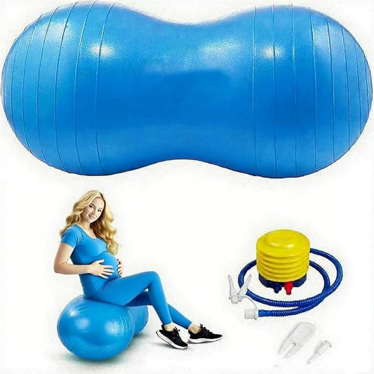 Exercise Stability Peanut Yoga Ball with Pump, Ball Plug，Used for Kids Adults, Gym, Birthing for Pregnancy