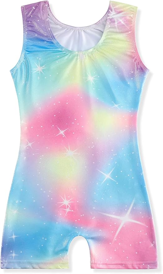 EQSJIU Leotards for Girls Gymnastics Sleeveless Sparkly Toddler Tumbling Outfits Dance Clothes Biketards for Kids 1-10 Years