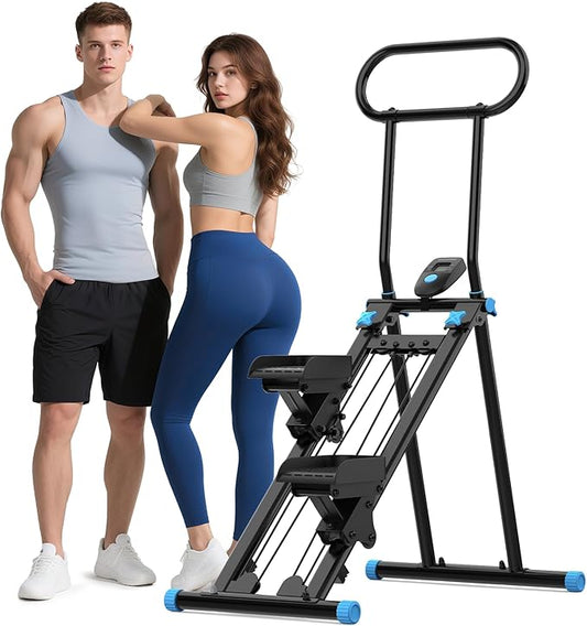 HXD-ERGO Stair Stepper for Home Gym,Folding Vertical Climber Cardio Exercise Machine,Stair Climber for Full Body Workout with Adjustable Handlebar for Women & Men