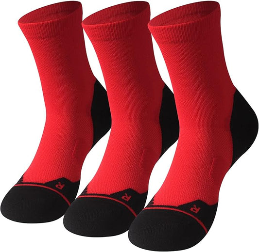 HUSO Compression Ankle Running Socks: Athletic Socks for Men Women with Cushion,Work Hiking Basketball Sport Socks 3 Pairs