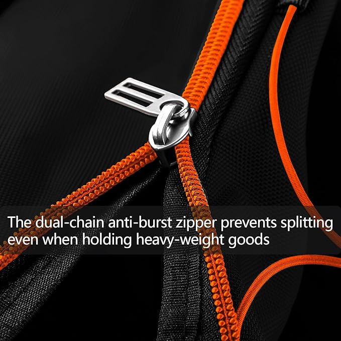 110L/140L Expandable Soft-Sided Foldable Duffle Bag with 2 Rubber Wheels,Packable 32” Rolling Carry-On with Multi-Pockets & Compartments,Black Orange