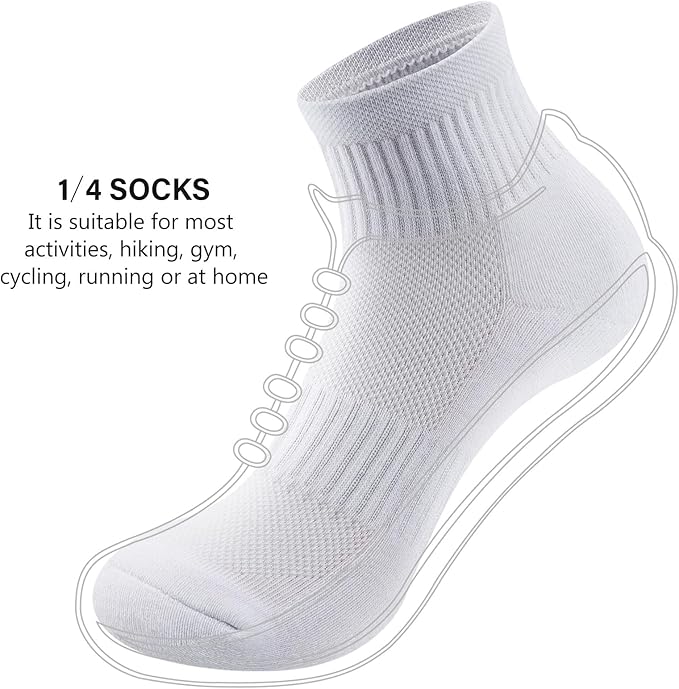 Gonii Ankle Socks Womens Athletic Thick Cushioned Running Hiking Low Cut 5-Pairs