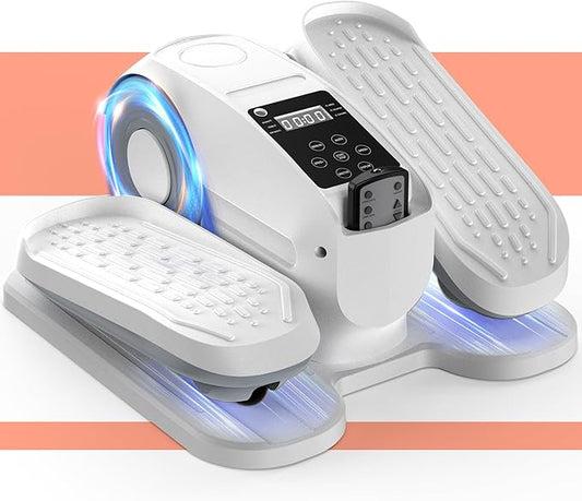 Under Desk Elliptical, Electric Leg Exerciser as Seen on TV for Seniors with 12 Adjustable Speed, Quiet Portable Electric Seated Pedal Exerciser Machine with Remote Control for Home Office