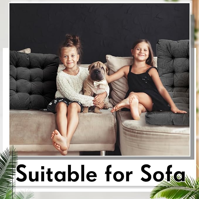 Jerify Floor Pillow Cushions 22 x 22 Inch Round Square Large Meditation Floor Pillow for Classroom Adult Meditation Picnic Party Cushion for Seating Gift Christmas(Square,Dark Grey,4 Pcs)