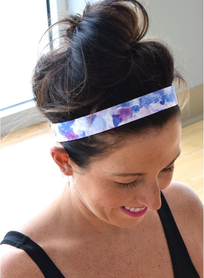 Sweaty Bands Womens Girls Headband - Non-Slip Velvet-Lined Exercise Hairband - Serenity Lavender