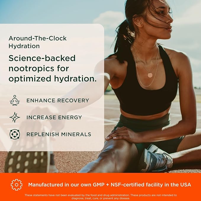 Genius Electrolytes Powder Drink Mix, Orange Fizz, 30 Servings - Natural Hydration Booster & Endurance Supplement with Potassium, Magnesium & Zinc - Sugar Free & No Artificial Sweeteners or Dyes