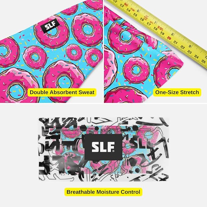 SLEEFS Sweat Bands Headbands Men & Women - Cooling Sports Mens Headband for Running, Football, Basketball, Cycling, Workout - Sweat Moisture Wicking Head Band Stretch Fit, Non-Slip Design - One Size