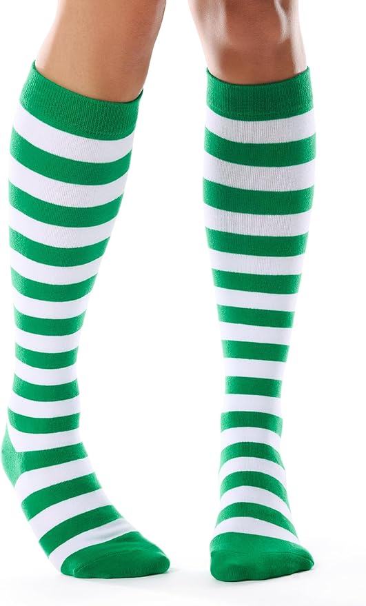 FITRELL Women's Knee High Socks Outdoor Sport Athletic Socks Casual Stripe Tube Socks 1-4 Pack