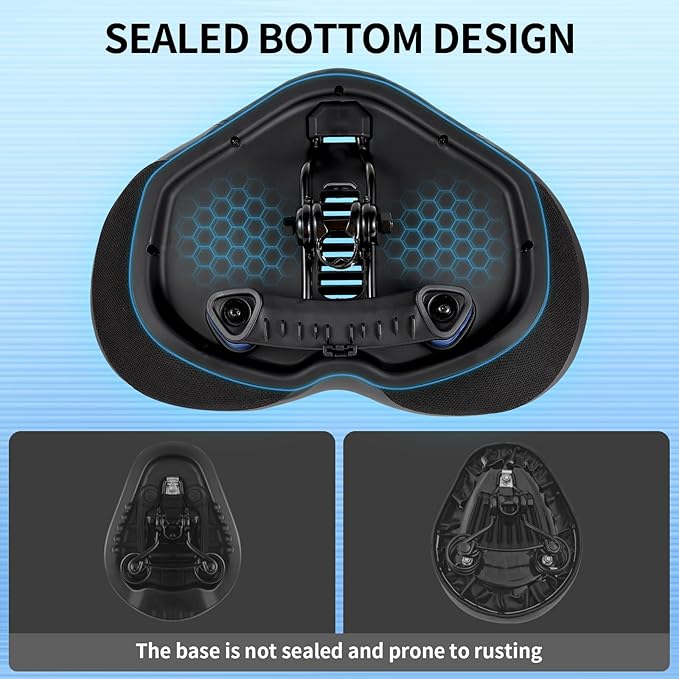 Bicycle Seat Oversized Comfort Wide Bike Seat Cushion, Bike Accessories for Women Men - Fit for Peloton Excersize Bicycle, Stationary Bike,Cruiser Bicycle