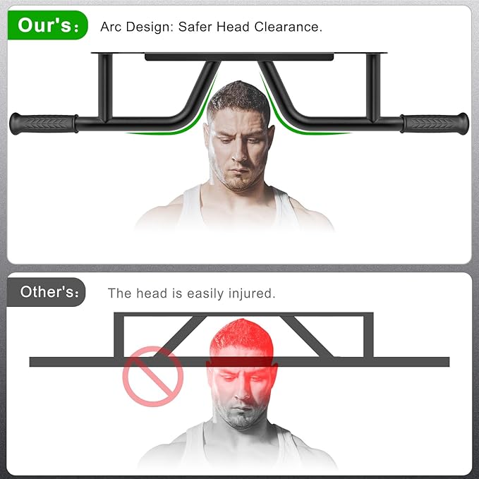 SELEWARE Heavy Duty Wall Mounted Doorway Pull Up Bar Multifunctional Joist Mount Chin Up Bar with Resistance Band Hooks & Ball Finger Training, Fully Welded Steel Construction Support to 600LBS