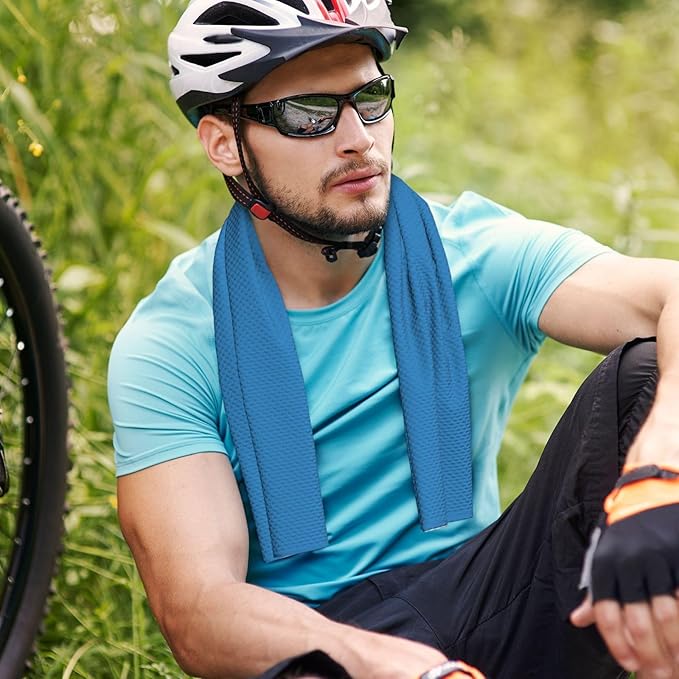 Custom 1-200 Pack Cooling Towel 40"x12", Design Your Team Logo Photo Ice Towel Personalized Soft Breathable Sport Towel Customized Workout Sweat Towel for Yoga Gym Activities (Dark Blue)