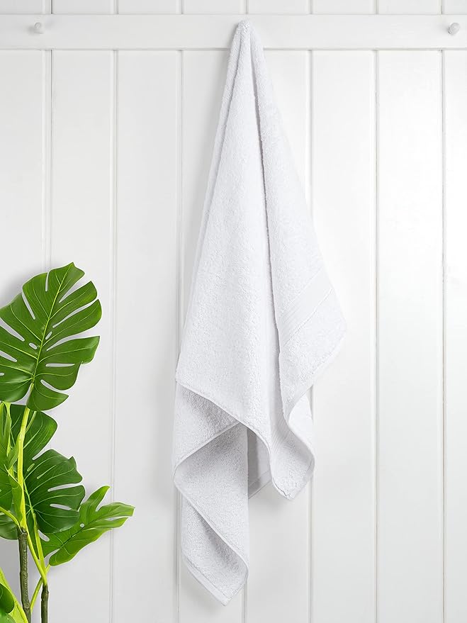 Cotton Paradise 4 Piece Turkish Bath Towels for Bathroom, Extra Large Soft Plush Towels Bathroom Set, White