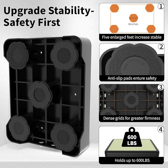 Adjustable Step Stool for Adults, Noctilucent Bed Step Stools, 600 LBS Capacity Non-Slip Safety Step Platform Indoor and Outdoor for Seniors and Kids, Wide Step Stools Elderly Assistance at Night