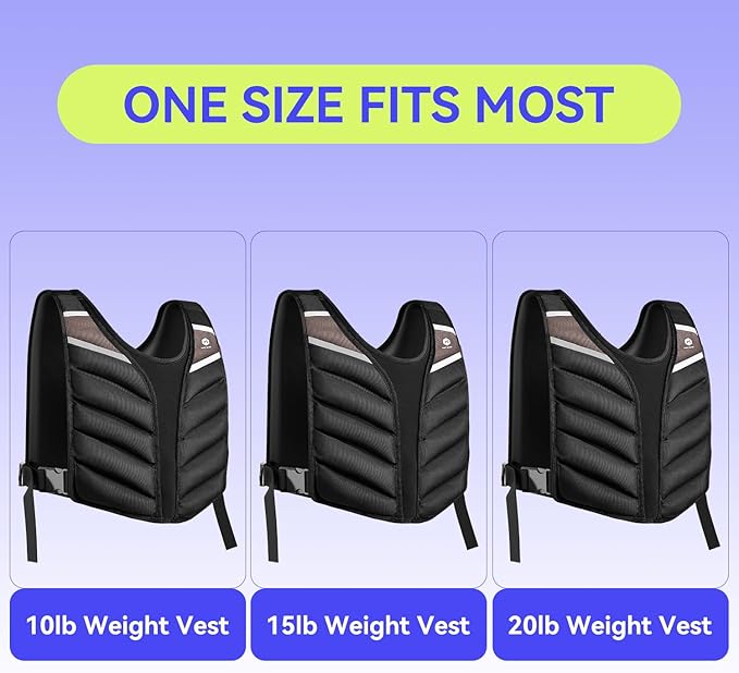 Weighted Vest for Women Men,10lb/15lb/20lb Weight Training Vest for Workout,Rucking Vest with Reflective Stripe,Body Weight Vests for Strength Training,Running,Walking,Weightlifting