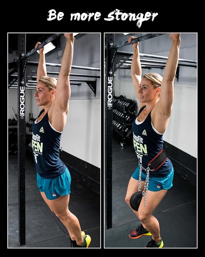 Seektop Dip Belt With Chain for Weightlifting - Neoprene Waist Belt for GYM Workout, Pull Ups, Crossfit, Weight Lifting, Squat, Training, Fitness - for Men & Women