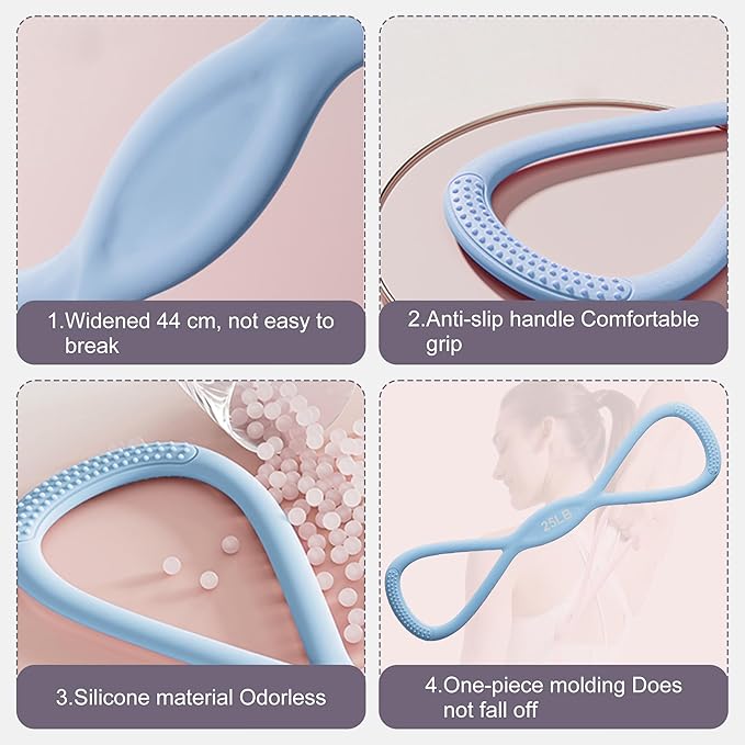 Luminous Resistance Bands, 8 Shaped Exercise Bands, with Handles Band for Arms, Back, Shoulder Stretch, Resistance Bands Women Men, Gift for Yoga Lover/Beginner, Not Break