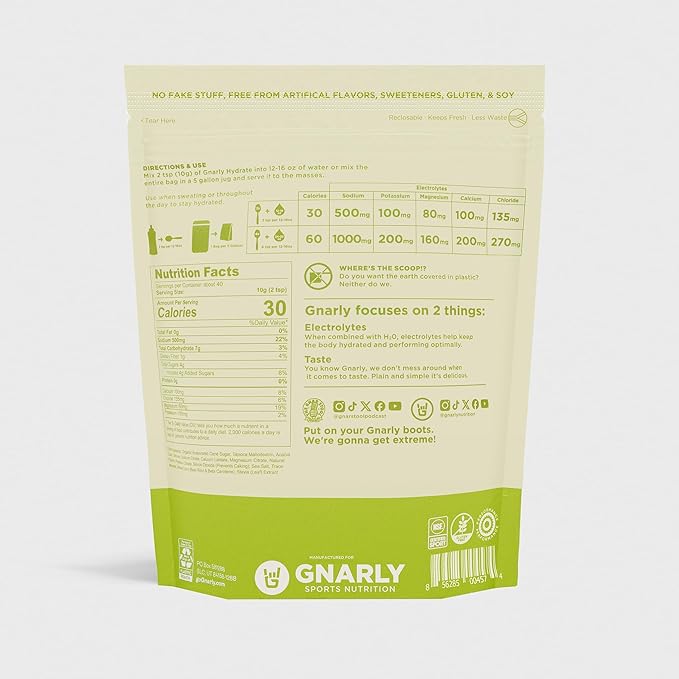 Gnarly Nutrition Hydrate Electrolyte Powder – Salted Margarita Exercise Hydration Drink Mix – NSF Sport Certified – Electrolyte Solution, Performance & Recovery – Salted Margarita, 14.10 oz