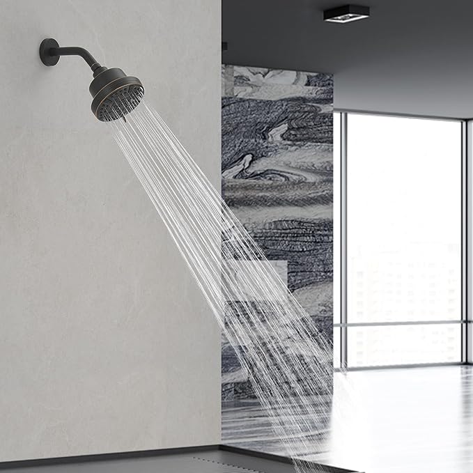 High Pressure Shower Filter Head Oil Rubbed Bronze Fixed Shower Head 7 Settings, 4.9" Bathroom Rain Shower Head with Enhanced Filter for Hard Water, Reduces Chlorine and Harmful Substances