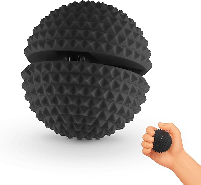 Round Spiked Sensory Fidget Clicker, Tactile Stimming Device with Mechanical Clicky Switches, Lanyard Attachment, Ideal for Pain Stim, ADHD, Autism & Stress Relief (Black, Large)