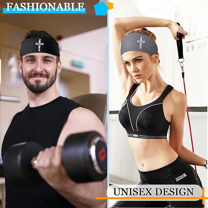 Headbands for Men Women 3pcs Sports Sweat Bands Headbands Men Sweatbands Workout Running Headband for Mens