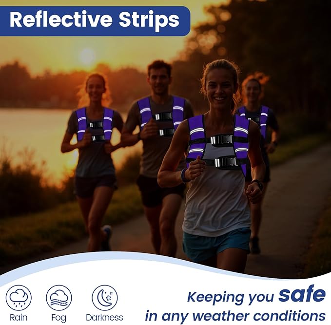 Zikopomi Weighted Vest Woman Man, 6lb/8lb/12lb/16lb/20lb/25lb/30lb Weight Vest with Reflective Stripes for Workout, Strength Training, Running, Fitness, Muscle Building, Weight Loss, Rucking Vest