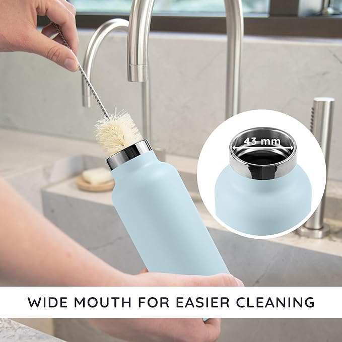 Bambaw Insulated 750ml Vacuum Water Bottle – Light Blue, Stainless Steel, Leakproof, Walking Bottle