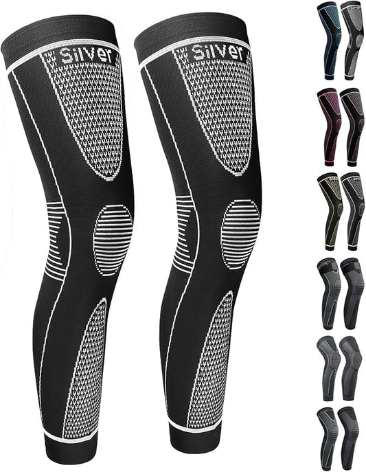 Full Leg Sleeves Long Compression Leg Sleeve Knee Sleeves Protect Leg, for Man Women Basketball, Arthritis Cycling Sport