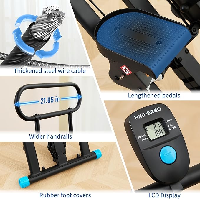 HXD-ERGO Stair Stepper for Home Gym,Folding Vertical Climber Cardio Exercise Machine,Stair Climber for Full Body Workout with Adjustable Handlebar for Women & Men