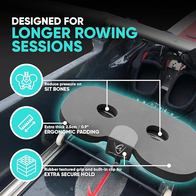 Godfrey Booster Rowing Boat Seat Pad for Men & Women - Anti-Slip Rower Pad for in-Boat, Concept2, Water Rowers & Rowing Machines