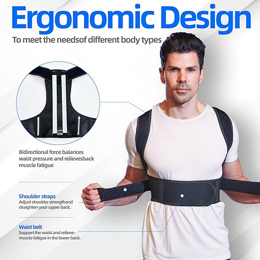 IYDoaMea Posture Corrector for Women and Men ( Order A Size Up ) Upgraded Back Brace Support, Adjustable Shoulder Straightener for Improving Back Posture, Relief for Upper and Lower Back, Lumbar, Neck, Shoulder Pain (M(31.4~37.4))