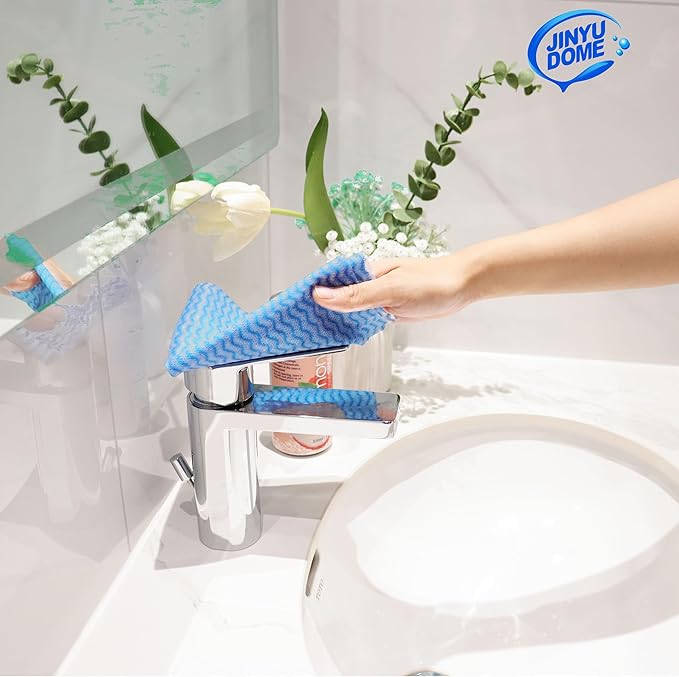 Handi Wipes Reusable Cloths, Blue Disposable Kitchen Cleaning Towel Roll, Heavy Duty J Cloth,100 Count