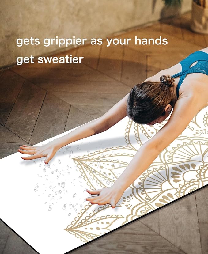 Non Slip Yoga Mat TPE Workout Mat for Men Women, Thick Workout Mat with Carrying Strap, Fitness Mats for Exercise, Yoga, Fitness, Pilates, Floor Workouts (72" x 24" x 6mm)