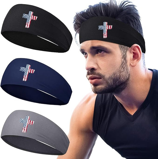 3 PCS Sport Headbands for Men Women Workout Cooling Sweat Bands Headbands Men Sweatbands Running