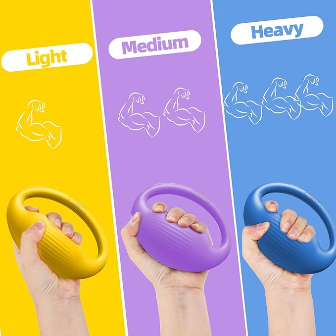 FitBeast Hand Exercise Balls - 3 Resistance Levels Stress Balls for Adults, Squeeze Balls for Hand Therapy, Rehabilitation, Arthritis, Muscle Building