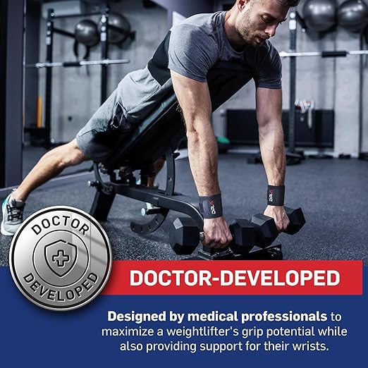 Dr. Arthritis Doctor Developed Wrist Brace, Wrist Wraps for Tendonitis, Hand Support, Ideal for Fitness, Weightlifting (Pair)