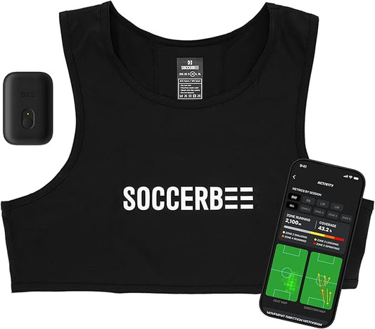 SOCCERBEE-BEE PRO 2 - Sports GPS Tracker & Vest for Outdoor Sports (Small) | 30days Trial Included & Subscription Requierd | Soccer Training Equipment | Fitness Tracker (Extra Extra Small)