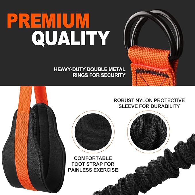Pull Up Assistance Bands Set - 4 Heavy Duty Resistance Bands 300lbs, Adjustable Weight/Size with Footrest for Home Gym Strength Training