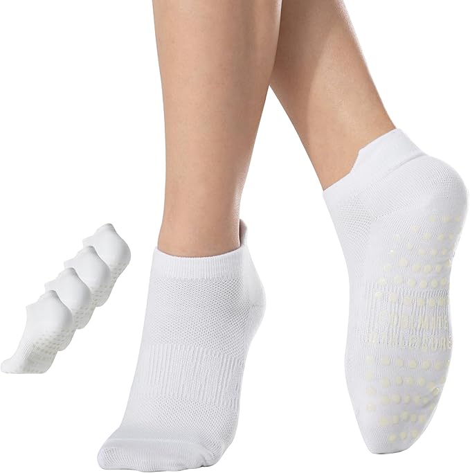 CoolMate Pilates Socks with Grips for Women, Yoga Socks, Crew Non Slip Women for Workout, Barre, Pilates Gifts