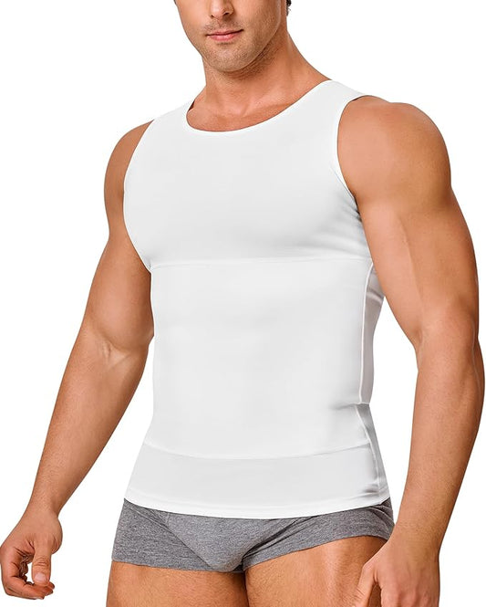 Gotoly Men Compression Shirt Shapewear Slimming Body Shaper Vest Undershirt Tummy Control Tank Top