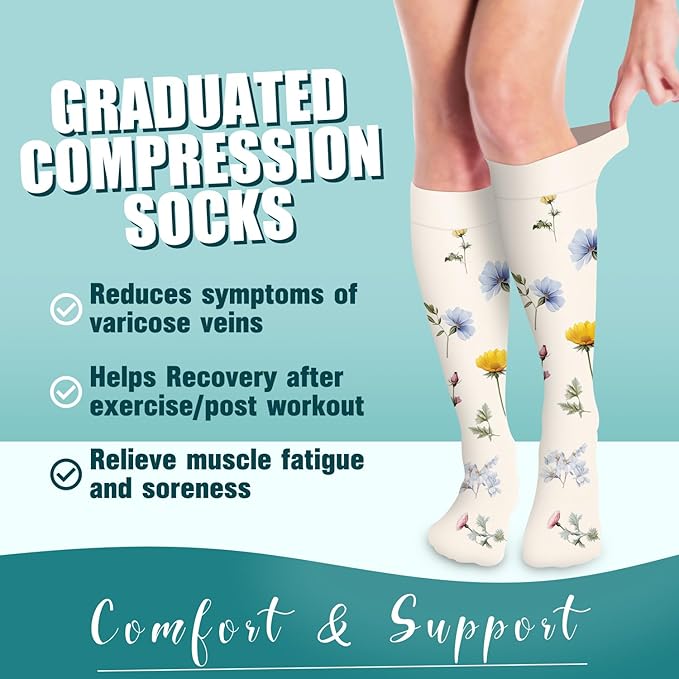 COOLOVER Compression Socks for Women and Men - Best for Circulation, Running, Athletic, Recover, Nurse, Travel
