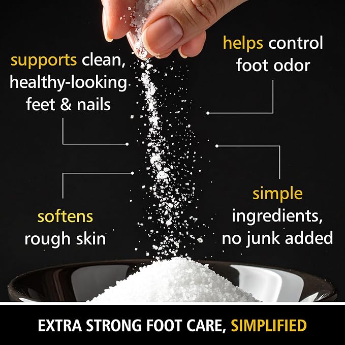 Heavy Duty Tea Tree Oil Foot Soak - Epsom Salt for Soaking for Odor & Footbath to Soften Calluses - Athletes Foot - Nail Discoloration - Relaxing Pedicure Soak - Dry Skin & Rough Heels - 16oz