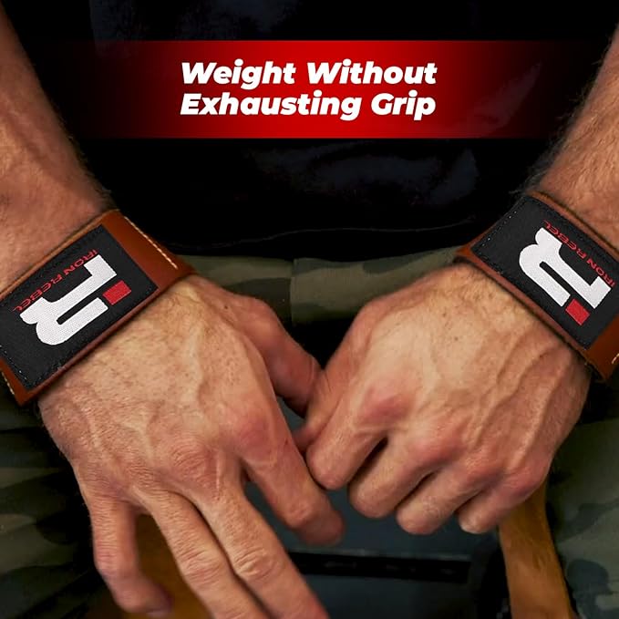 Iron Rebel Padded Leather Lifting Straps for Men & Women | Gym Weightlifting Straps | Comfortable Grips for Deadlifts, Training, Powerlifting, & Bodybuilding